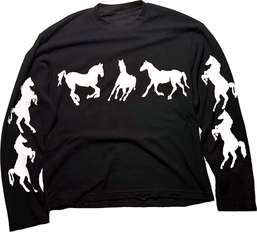 Long Sleeve Thermal Horse Shirt